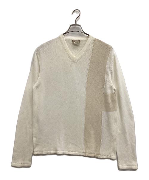 HERMES（エルメス）HERMES (エルメス) Vネックニット ホワイト サイズ:-の古着・服飾アイテム