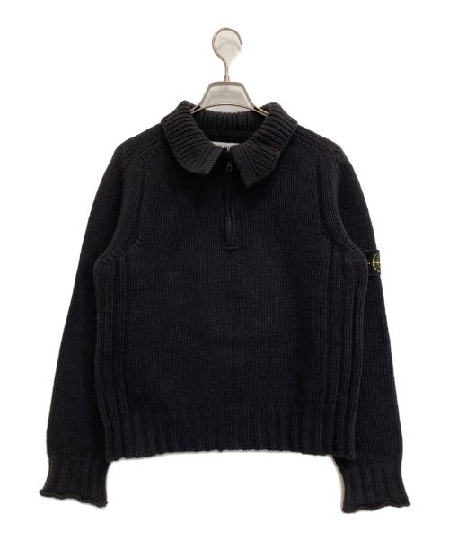 STONE ISLAND（ストーンアイランド）STONE ISLAND (ストーンアイランド) ハーフジップニット ブラック サイズ:Mの古着・服飾アイテム
