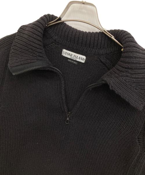 STONE ISLAND（ストーンアイランド）STONE ISLAND (ストーンアイランド) ハーフジップニット ブラック サイズ:Mの古着・服飾アイテム