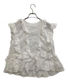 Spick and Span（スピック＆スパン）の古着「ノースリーブフリルブラウス」｜ホワイト