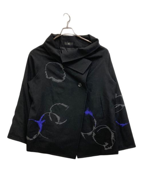 Y's（ワイズ）Y's (ワイズ) 刺繍ラグランスリーブジャケット ネイビー サイズ:2の古着・服飾アイテム