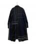 Y's (ワイズ) W/GABARDINE CHECK SHAWL COLLAR COAT ネイビー サイズ:1：38000円