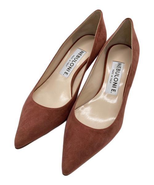 NEBULONIE（ネブローニ）NEBULONIE (ネブローニ) ポインテッドトゥスウェードパンプス ピンク サイズ:23.5の古着・服飾アイテム