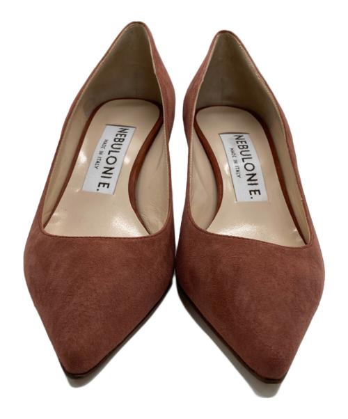 NEBULONIE（ネブローニ）NEBULONIE (ネブローニ) ポインテッドトゥスウェードパンプス ピンク サイズ:23.5の古着・服飾アイテム