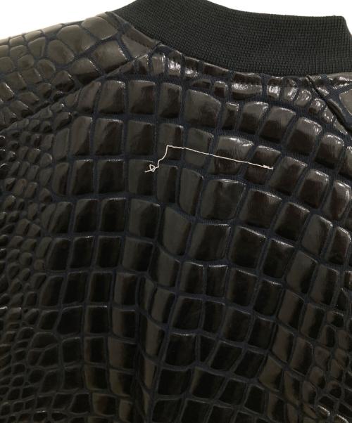 MM6 Maison Margiela（エムエムシックスメゾンマルジェラ）MM6 Maison Margiela (エムエムシックスメゾンマルジェラ) クロコダイル調ジップブルゾン ブラック サイズ:36の古着・服飾アイテム