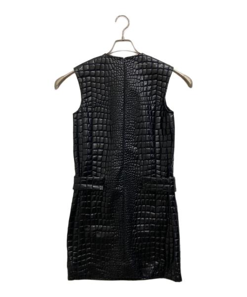 MM6 Maison Margiela（エムエムシックスメゾンマルジェラ）MM6 Maison Margiela (エムエムシックスメゾンマルジェラ) クロコダイル調ノースリーブワンピース ブラック サイズ:36の古着・服飾アイテム