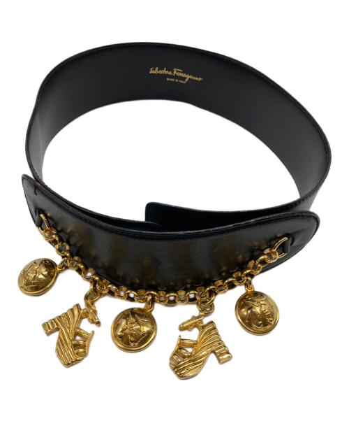 Salvatore Ferragamo（サルヴァトーレ フェラガモ）Salvatore Ferragamo (サルヴァトーレ フェラガモ) チャーム付きベルト ブラックの古着・服飾アイテム