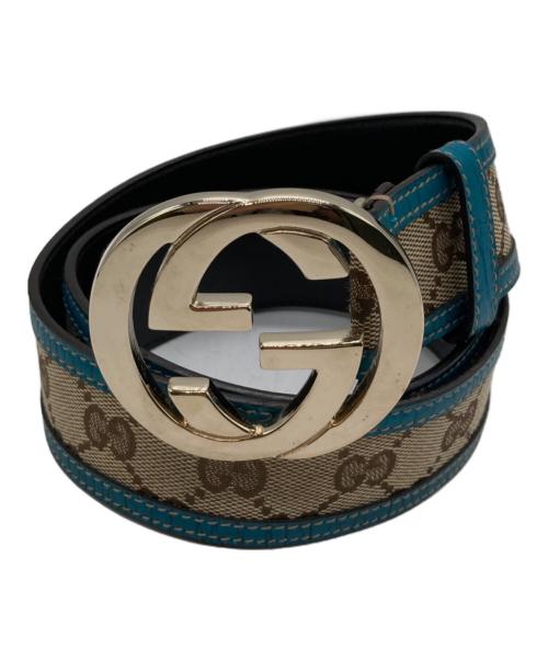 GUCCI（グッチ）GUCCI (グッチ) インターロッキングGベルト ターコイズの古着・服飾アイテム