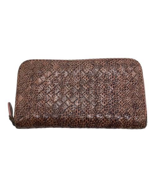 BOTTEGA VENETA（ボッテガベネタ）BOTTEGA VENETA (ボッテガベネタ) ラウンドファスナーレザー財布 ピンクの古着・服飾アイテム
