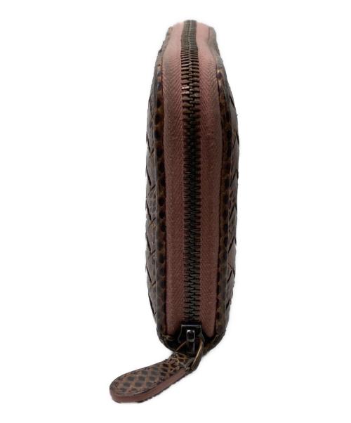 BOTTEGA VENETA（ボッテガベネタ）BOTTEGA VENETA (ボッテガベネタ) ラウンドファスナーレザー財布 ピンクの古着・服飾アイテム