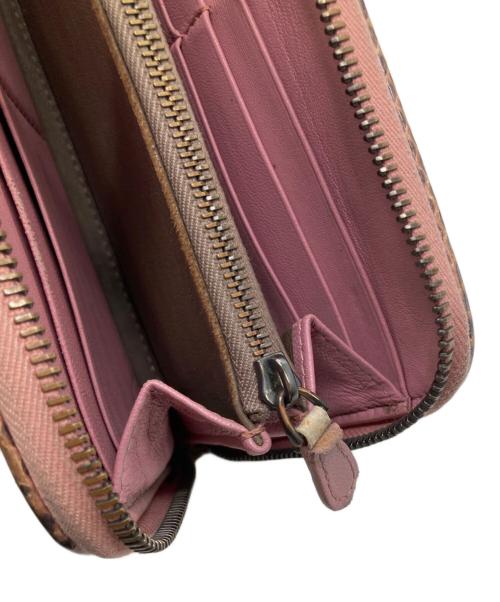 BOTTEGA VENETA（ボッテガベネタ）BOTTEGA VENETA (ボッテガベネタ) ラウンドファスナーレザー財布 ピンクの古着・服飾アイテム