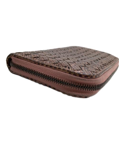 BOTTEGA VENETA（ボッテガベネタ）BOTTEGA VENETA (ボッテガベネタ) ラウンドファスナーレザー財布 ピンクの古着・服飾アイテム