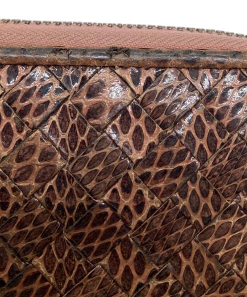 BOTTEGA VENETA（ボッテガベネタ）BOTTEGA VENETA (ボッテガベネタ) ラウンドファスナーレザー財布 ピンクの古着・服飾アイテム