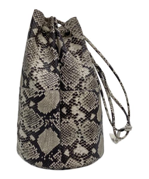 MARCO MASI（マルコマージ）MARCO MASI (マルコマージ) パイソン巾着ショルダーバッグ グレーの古着・服飾アイテム