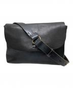 SLOWスロウ）の古着「レザーショルダーバッグ」｜ブラック