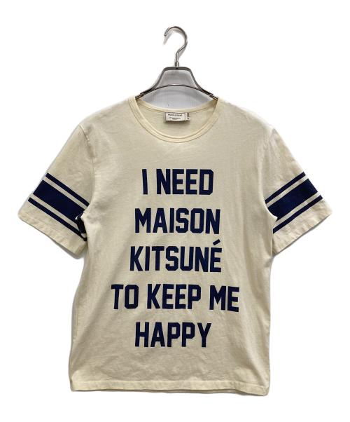 maison kitsune（メゾンキツネ）MAISON KITSUNE (メゾンキツネ) Tシャツ クリーム サイズ:Mの古着・服飾アイテム