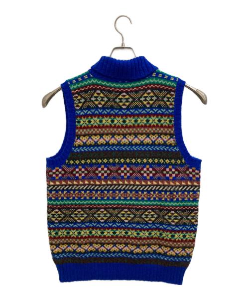 Jamieson's of Shetland（ジャミーソンズオブシェトランド）Jamieson's of Shetland (ジャミーソンズオブシェトランド) タートルネックウールニットベスト ブルー サイズ:-の古着・服飾アイテム