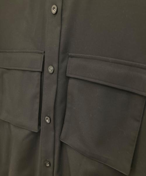 UN3D.（アンスリード）UN3D. (アンスリード) ポケットロングシャツワンピース ブラック サイズ:Fの古着・服飾アイテム