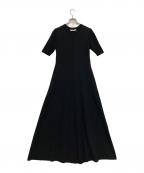 UN3D.アンスリード）の古着「ベーシックフレアハーフスリーブニットワンピース」｜ブラック