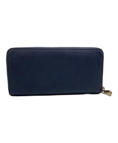 MICHAEL KORS（マイケル・コース）MICHAEL KORS (マイケルコース) ラウンドジップウォレット ネイビーの古着・服飾アイテム