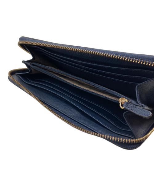 MICHAEL KORS（マイケル・コース）MICHAEL KORS (マイケルコース) ラウンドジップウォレット ネイビーの古着・服飾アイテム