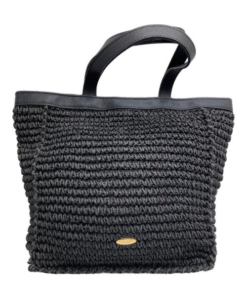 BLUE LABEL CRESTBRIDGE（ブルーレーベルクレストブリッジ）BLUE LABEL CRESTBRIDGE (ブルーレーベルクレストブリッジ) ペーパーヤーン トートバッグ ブラックの古着・服飾アイテム