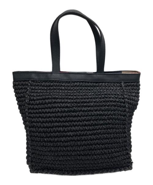 BLUE LABEL CRESTBRIDGE（ブルーレーベルクレストブリッジ）BLUE LABEL CRESTBRIDGE (ブルーレーベルクレストブリッジ) ペーパーヤーン トートバッグ ブラックの古着・服飾アイテム