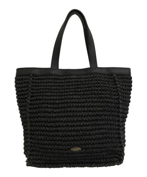 BLUE LABEL CRESTBRIDGE（ブルーレーベルクレストブリッジ）BLUE LABEL CRESTBRIDGE (ブルーレーベルクレストブリッジ) ペーパーヤーン トートバッグ ブラックの古着・服飾アイテム