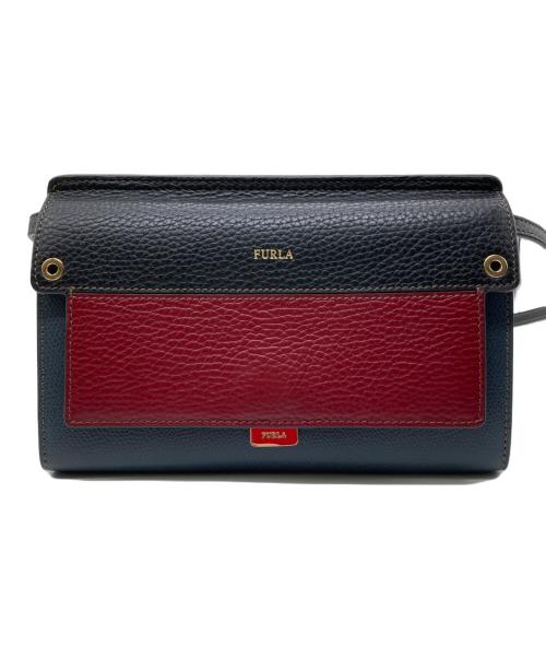 FURLA（フルラ）FURLA (フルラ) ショルダーウォレット ネイビー×レッドの古着・服飾アイテム
