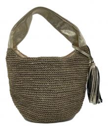 VIOLAd'ORO（ヴィオラドーロ）の古着「タッセルカゴバッグ」｜ブラウン