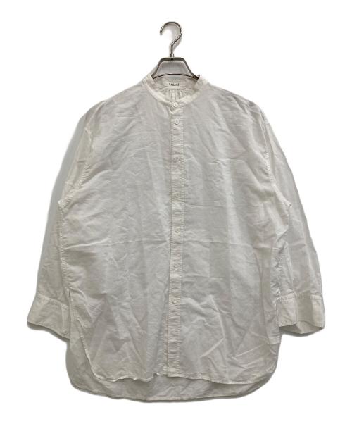 MACPHEE（マカフィー）MACPHEE (マカフィー) リネンブレンドノーカラーシャツ ホワイト サイズ:-の古着・服飾アイテム