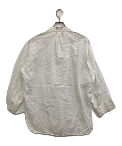 MACPHEE（マカフィー）MACPHEE (マカフィー) リネンブレンドノーカラーシャツ ホワイト サイズ:-の古着・服飾アイテム