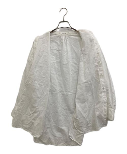 MACPHEE（マカフィー）MACPHEE (マカフィー) リネンブレンドノーカラーシャツ ホワイト サイズ:-の古着・服飾アイテム