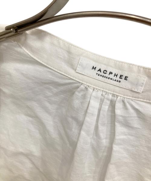 MACPHEE（マカフィー）MACPHEE (マカフィー) リネンブレンドノーカラーシャツ ホワイト サイズ:-の古着・服飾アイテム