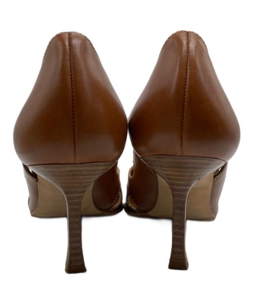 sergio rossi（セルジオロッシ）sergio rossi (セルジオロッシ) レザーパンプス ブラウン サイズ:35の古着・服飾アイテム