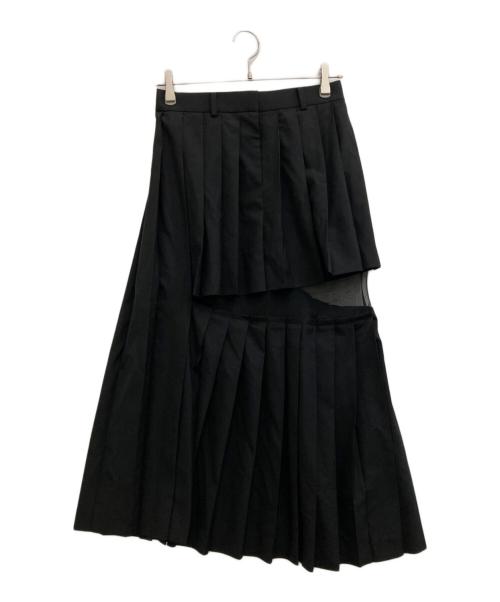 sacai（サカイ）sacai (サカイ) LAYERED PLEATS SKIRT ブラック サイズ:1の古着・服飾アイテム