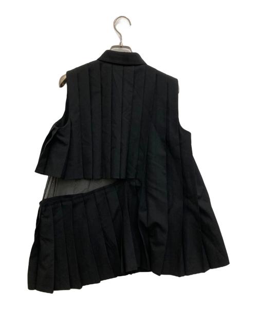 sacai（サカイ）sacai (サカイ) Suiting x Chiffon Pullover ブラック サイズ:1の古着・服飾アイテム