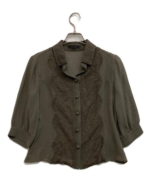FOXEY（フォクシー）FOXEY (フォクシー) シルク7分袖シアーシャツ ブラウン サイズ:38の古着・服飾アイテム