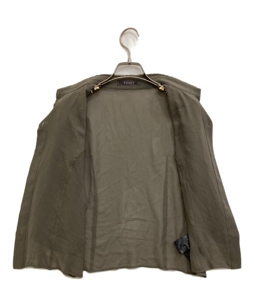 FOXEY（フォクシー）FOXEY (フォクシー) シルク7分袖シアーシャツ ブラウン サイズ:38の古着・服飾アイテム