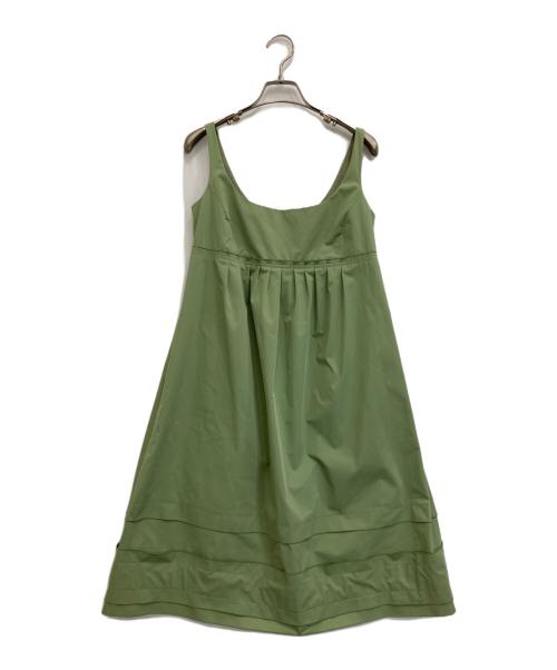 FOXEY NEWYORK（フォクシーニューヨーク）FOXEY NEWYORK (フォクシーニューヨーク) キャミソールワンピース グリーン サイズ:38の古着・服飾アイテム