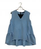 YOKO CHANヨーコチャン）の古着「ノースリーブブラウス」｜スカイブルー