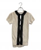 sacaiサカイ）の古着「ラメ半袖ニット」｜ホワイト