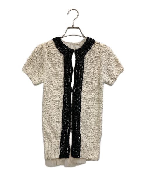 sacai（サカイ）sacai (サカイ) ラメ半袖ニット ホワイト サイズ:1の古着・服飾アイテム