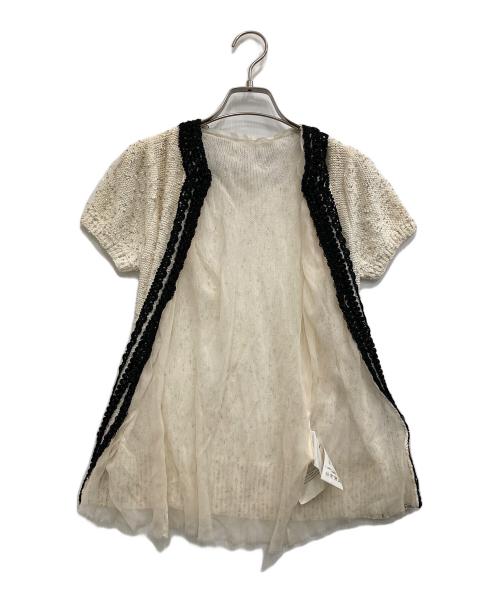 sacai（サカイ）sacai (サカイ) ラメ半袖ニット ホワイト サイズ:1の古着・服飾アイテム