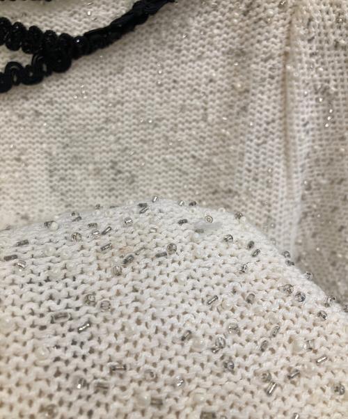 sacai（サカイ）sacai (サカイ) ラメ半袖ニット ホワイト サイズ:1の古着・服飾アイテム