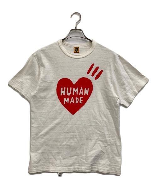 HUMAN MADE（ヒューマンメイド）HUMAN MADE (ヒューマンメイド) ハートロゴプリントTシャツ ホワイト サイズ:Ｍの古着・服飾アイテム