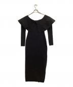 eimy istoireエイミーイストワール）の古着「スライトラメオフショルニットワンピース」｜ブラック