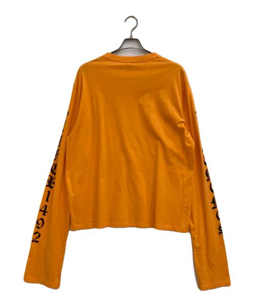 vetement（ヴェットモン）vetement (ヴェットモン) 袖ロゴロングスリーブカットソー オレンジ サイズ:表記無しの古着・服飾アイテム