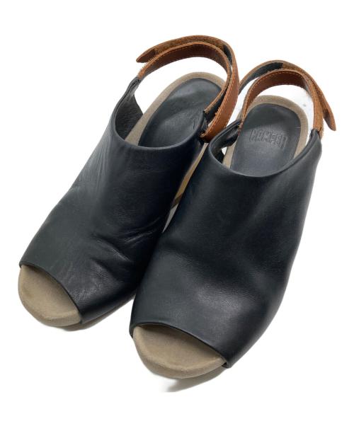 CAMPER（カンペール）CAMPER (カンペール) ウェッジソールサンダル ブラック サイズ:35の古着・服飾アイテム