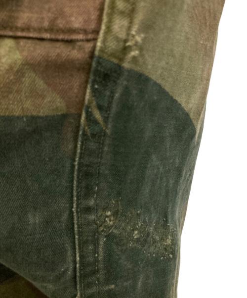 -（-）- (-) ブラッシュストロークカモオーバーパンツ オリーブ サイズ:-の古着・服飾アイテム